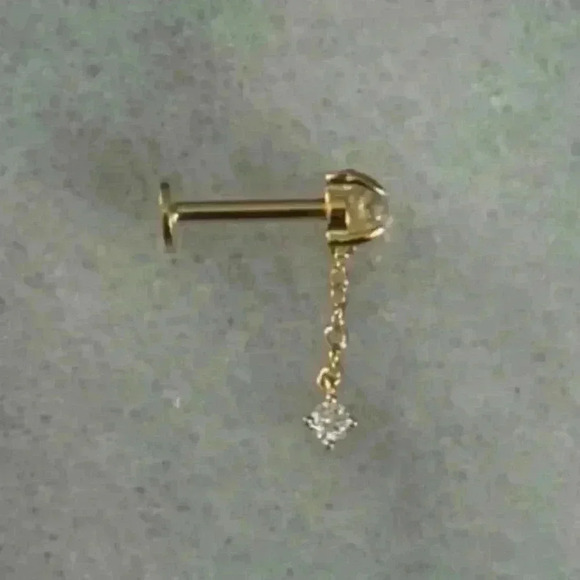 COPY - Gold Opal Crystal Dangle Cartilage Earring Brand New - Picture 4 of 4